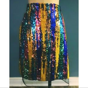 Dazzler Paint Palette Dolan Sequin Striped Skirt